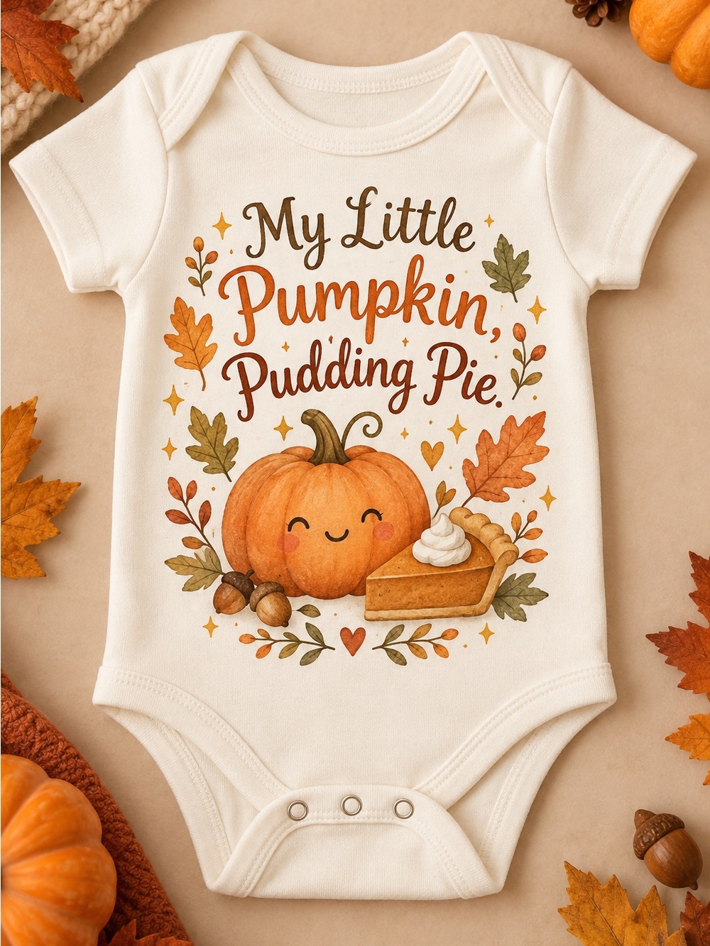 My Little Pumpkin Pudding Pie Cream Baby onesie